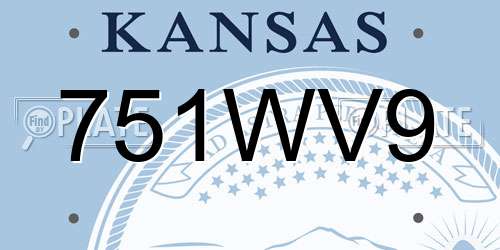751WV9 Kansas License Plate