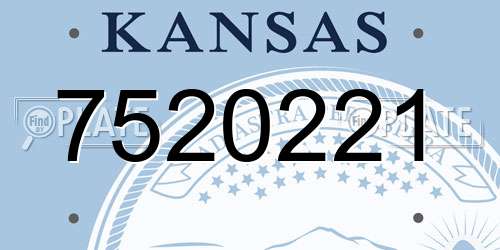 7520221 Kansas License Plate