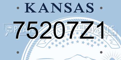 75207Z1 Kansas License Plate
