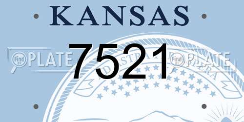 7521 Kansas License Plate