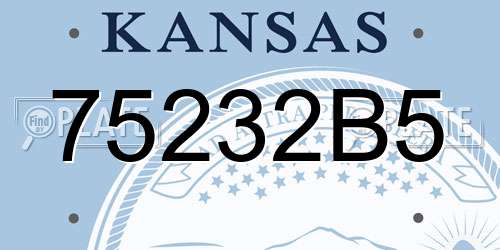 75232B5 Kansas License Plate