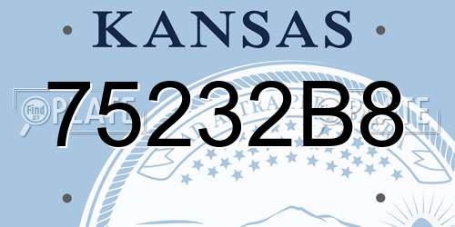 75232B8 Kansas License Plate