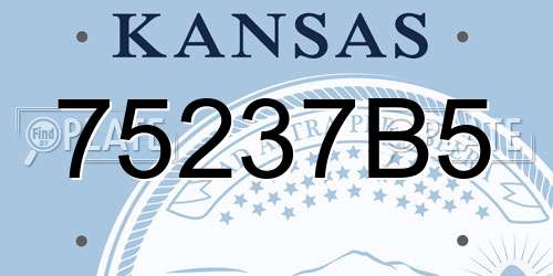 75237B5 Kansas License Plate