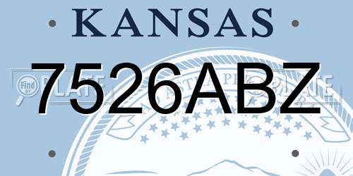 7526ABZ Kansas License Plate