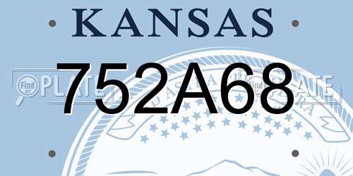 752A68 Kansas License Plate