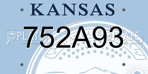 752A93 Kansas License Plate
