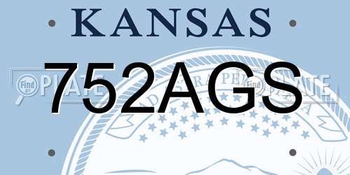 752AGS Kansas License Plate