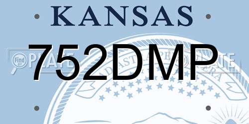 752DMP Kansas License Plate
