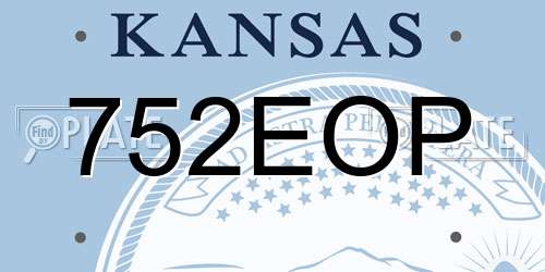 752EOP Kansas License Plate