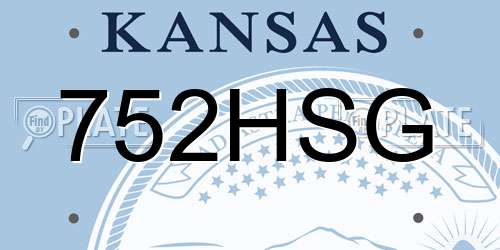 752HSG Kansas License Plate