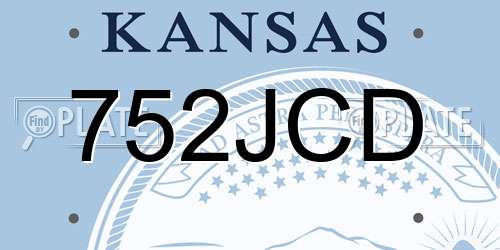 752JCD Kansas License Plate
