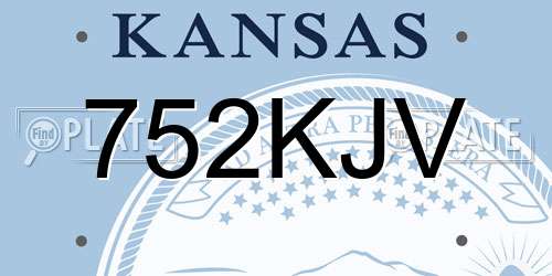752KJV Kansas License Plate