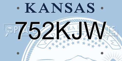 752KJW Kansas License Plate