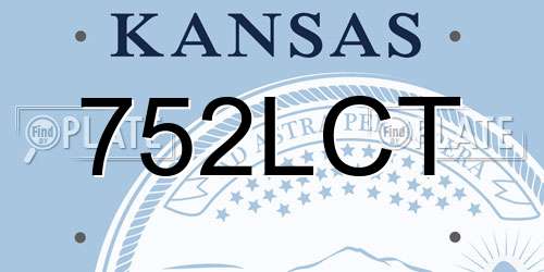752LCT Kansas License Plate