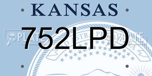 752LPD Kansas License Plate