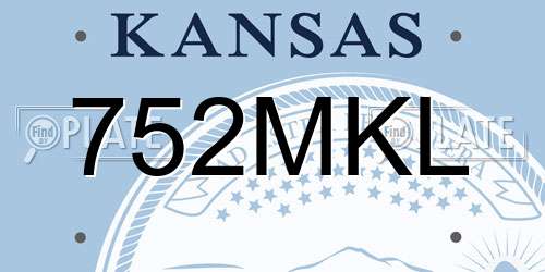 752MKL Kansas License Plate