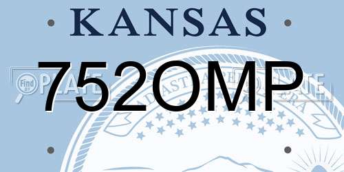 752OMP Kansas License Plate