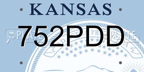 752PDD Kansas License Plate