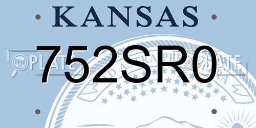 752SR0 Kansas License Plate