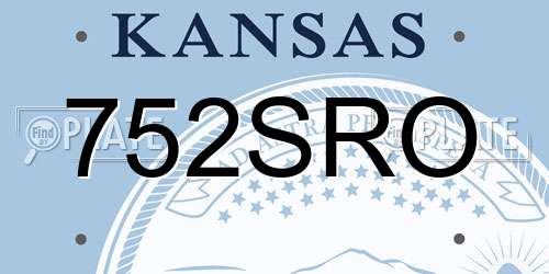 752SRO Kansas License Plate