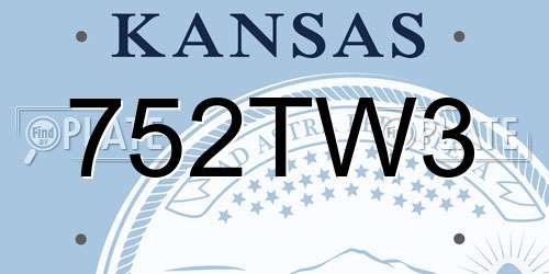 752TW3 Kansas License Plate