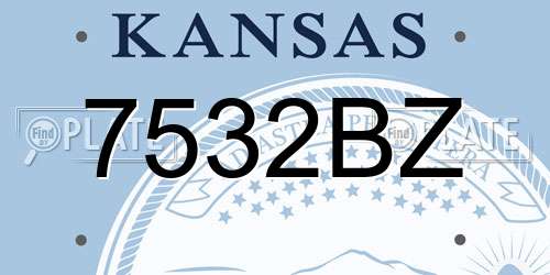 7532BZ Kansas License Plate