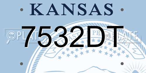 7532DT Kansas License Plate