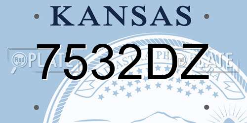 7532DZ Kansas License Plate