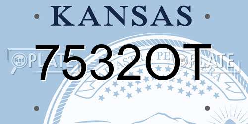 7532OT Kansas License Plate
