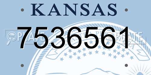 7536561 Kansas License Plate