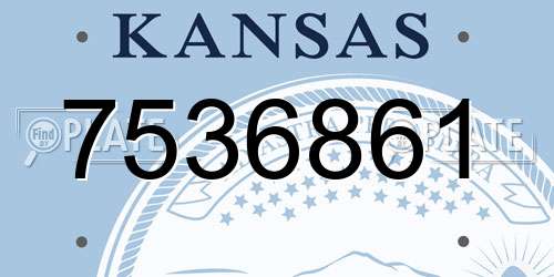 7536861 Kansas License Plate