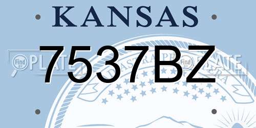 7537BZ Kansas License Plate