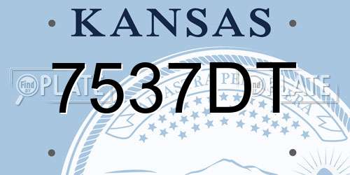 7537DT Kansas License Plate
