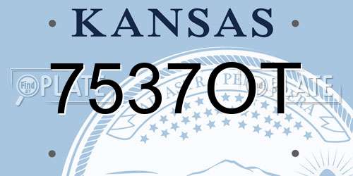 7537OT Kansas License Plate