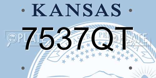7537QT Kansas License Plate