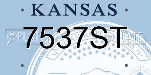 7537ST Kansas License Plate