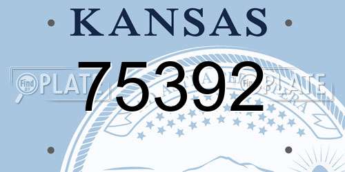 75392 Kansas License Plate