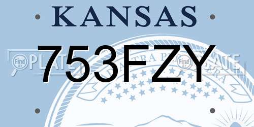 753FZY Kansas License Plate