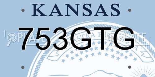 753GTG Kansas License Plate