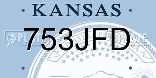 753JFD Kansas License Plate
