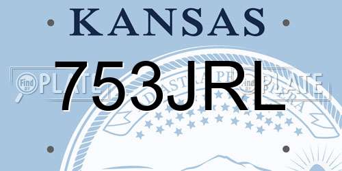 753JRL Kansas License Plate