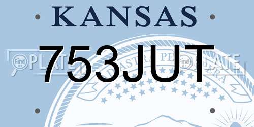 753JUT Kansas License Plate