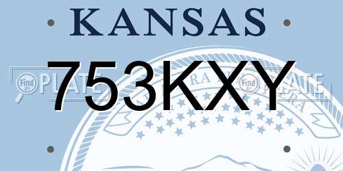 753KXY Kansas License Plate