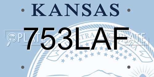 753LAF Kansas License Plate