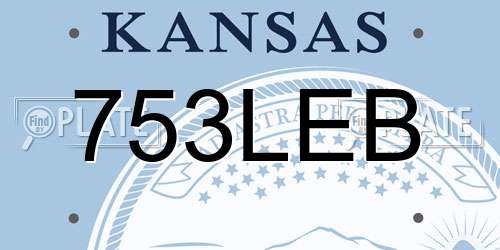 753LEB Kansas License Plate