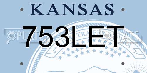 753LET Kansas License Plate