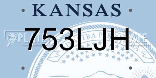 753LJH Kansas License Plate
