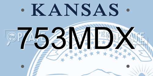 753MDX Kansas License Plate
