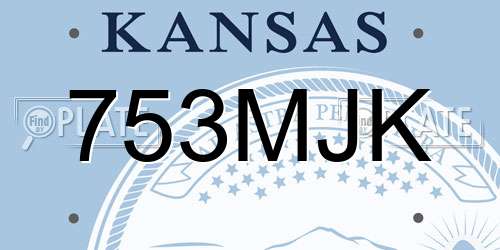 753MJK Kansas License Plate