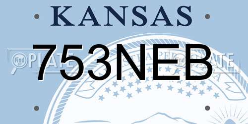 753NEB Kansas License Plate